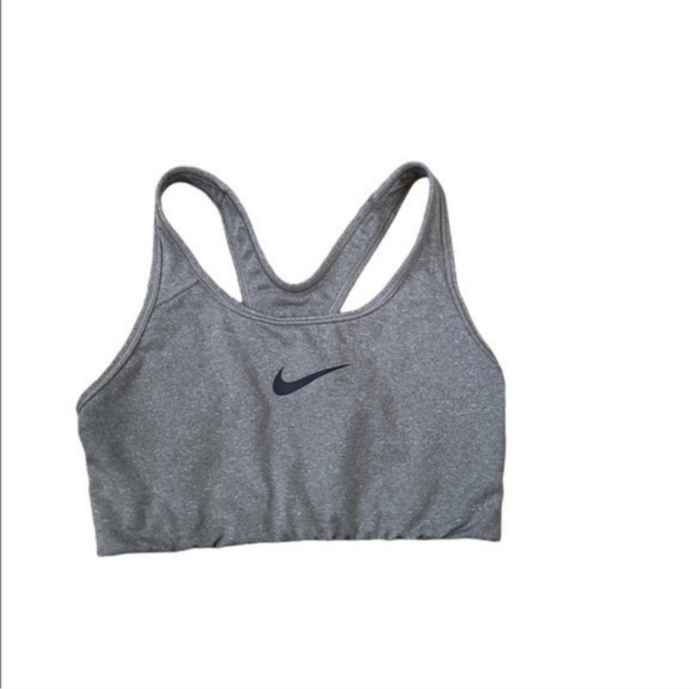 Nike Dri-Fit Racerback Sports Bra Gray Black Size Small